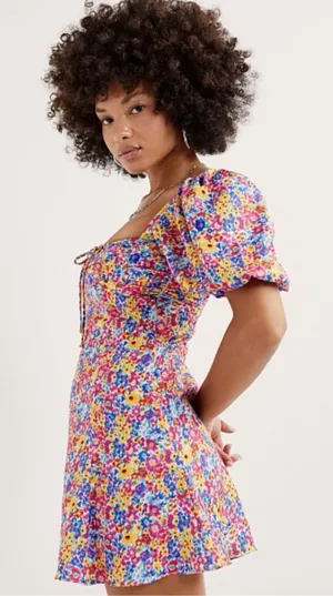 For Love & Lemons Blue Dizzy Floral Dress S‎ $249 thumbnail 1