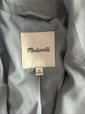 Madewell Women’s Pale Blue Single-Button Blazer Sz XS thumbnail 3