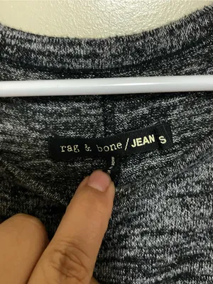 rag & bone Marled Crewneck Long-Sleeve Top - Black & Gray thumbnail 3