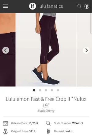 Lululemon Fast and Free Crop II thumbnail 6