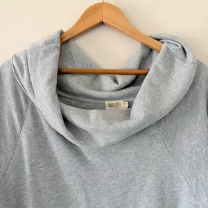 NATION LTD Barbie Off The‎ Shoulder Top Heather Grey Size Large 100% Cotton thumbnail 5