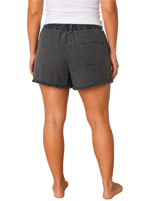 Aerie Gray Frayed Hem Linen Blend Utility Shorts Size XL thumbnail 2