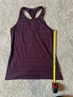 Athleta Racerback Tank Top in Deep Purple with Subtle Stripe Detail thumbnail 3