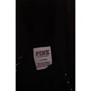 Pink Coconut Boutique PINK Victoria's Secret Women Hoodie M Black Logo Drawstring Long Sleeve Fleece thumbnail 5