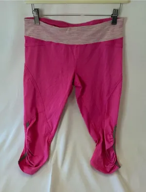 Lululemon Women 8 Run Pace Cropped Leggings Pinkelicious Wee Are From Space Pink thumbnail 1