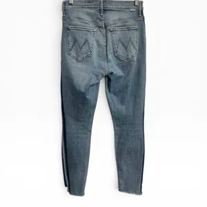 Mother Stunner Zip Ankle Step Fray Jeans Light Kitty‎ Racer Side Stripe Size 26 thumbnail 2