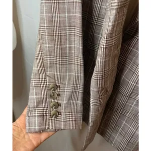 NWOT Maeve by Anthropologie Plaid Double-Breasted Blazer - Taupe/Beige size 8 thumbnail 8