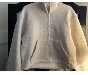 NEW Winter Long Sleeve Button Sherpa Crop Jacket L Size L thumbnail 2