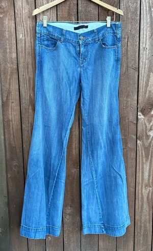 J. Brand Medium Wash Wide Leg Flare Trouser Jeans thumbnail 1