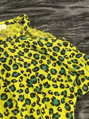 Leopard Print Shirt - Yellow and Green Size L by perfect peach thumbnail 3