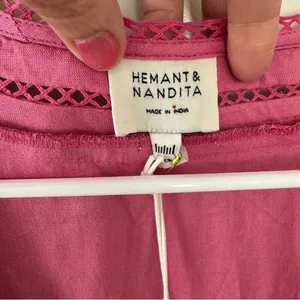 Hemant & Nandita Pink Floral Bella Bodysuit Size XS‎ thumbnail 4