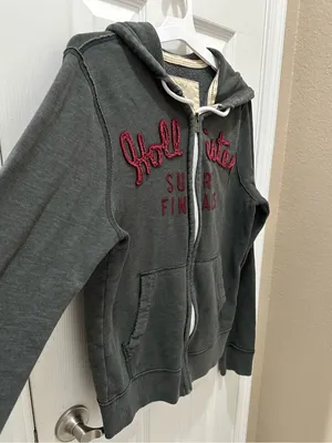 Y2k Hollister California Surf Finals full-zip fleece hoodie sweatshirt size M thumbnail 11