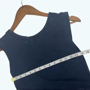 LOFT Denim Look Sleeveless Dress Blue Zip Back Lightweight Size 0 thumbnail 6