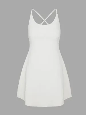 Halara Patitoff Flow Pet Hair Resistant 2-in-1 Flare Dress-Wannabe White M thumbnail 5