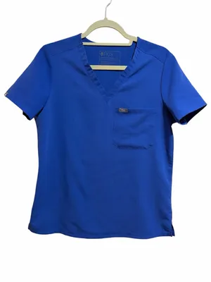 Figs Technical Collection Catarina One Pocket Scrub Top Denim Blue Size Small thumbnail 1