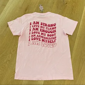 Boohoo - Tall I Am Loved Back Print Tee in Pink Size US8 thumbnail 2