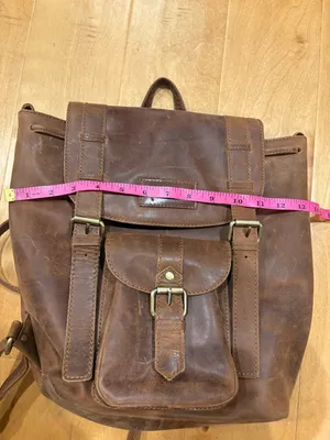 Woodpecker distressed leather finish backpack brown unisex academia thumbnail 7