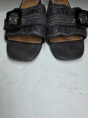 DV by Dolce Norrah Vita Black Woven Buckle Slide Mules 11 summer raffia neutral thumbnail 8