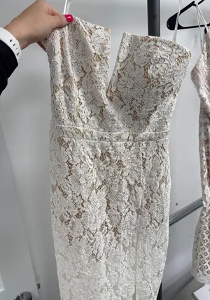 Blithe strapless lace bodysuit dress White Size M thumbnail 1