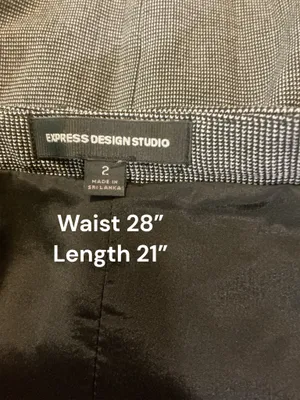 Express Design Studio Gray Micro-Plaid Pencil Skirt - Size 2 thumbnail 3