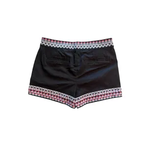 Loft Black Cotton Blend Shorts Size 6 Embroidery Trim thumbnail 2