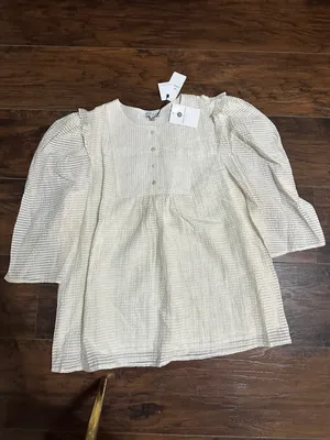 Current Air Puff sleeve bib striped blouse thumbnail 2