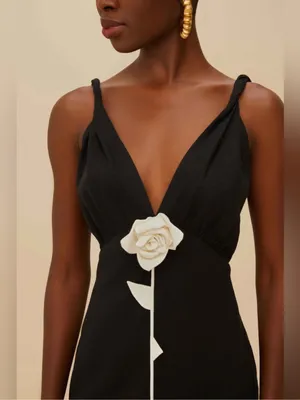 Farm Rio Black and White Rose Mini Dress XS thumbnail 3