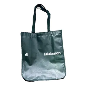 LULULEMON Spring 2025 Reusable LARGE Shopping Tote Bags Forest Green 14 x 16 thumbnail 3