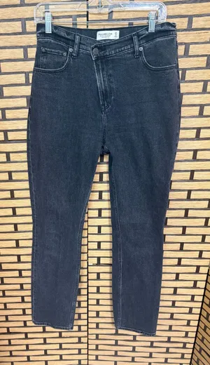 Abercrombie & Fitch Black The 90's Slim Straight Ultra High Rise Jeans Size 4/27 thumbnail 1