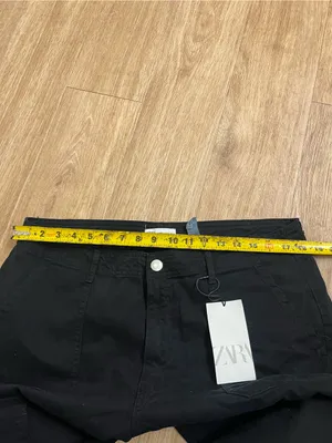 Zara Black Wide-Leg Cargo Trousers thumbnail 7