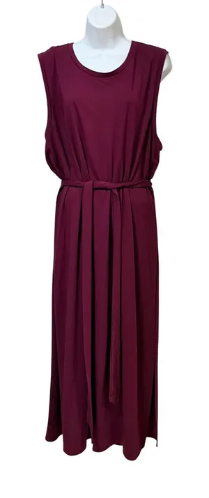 Banana Republic Womens XXL Burgundy Sleeveless Tie Waist Maxi Dress ‎ NWOT thumbnail 1