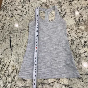 Lululemon White Grey Racerback Tank Top‎ thumbnail 4