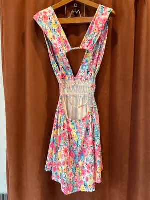Bright Floral Dress/ Swimsuit Cover Up thumbnail 4