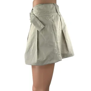 Peppermayo Mooncharged Women's Beige Pleated Belted Casual Mini A-Line Skirt 4 thumbnail 2