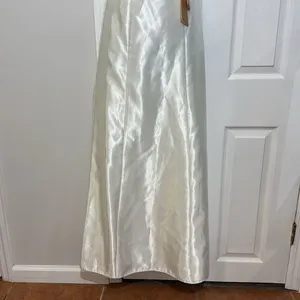 Jessica McClintock Gunne Sax Strapless Embroidered Gold Lace Satin Maxi Dress‎ 1 thumbnail 3