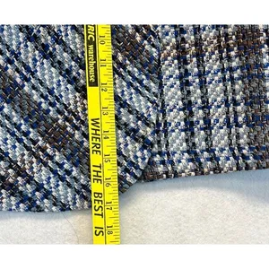 ZARA Mini Skirt Tweed Denim‎ Waist Women XL Blue White Plaid Wrap NWT thumbnail 4