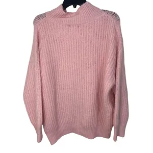 FRNCH Mock Neck LIGHT PINK‎ ribbed Sweater size S/M NWT $94 thumbnail 3