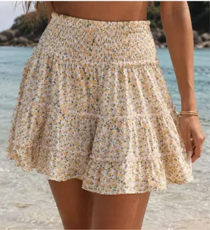 American Eagle Ruffle Ditsy Floral Mini Skirt Cottagecore Coastal Soft Girl Boho thumbnail 1
