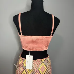 NWT CAROLINE CONSTAS Sequin Crop Top & Skirt Set Pink Size 2 thumbnail 5