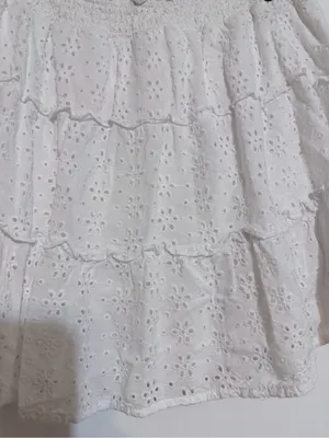 Justice White Eyelet Tiered Mini Skirt girls plus 16/18 thumbnail 4