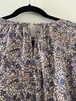 Universal Thread Pink Ditsy Floral Peasant Long Sleeve Mini Dress XS Cottagecore thumbnail 7