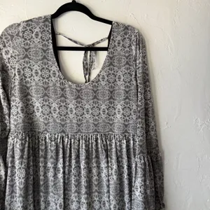 Sea Gypsies Dress Womens Medium Long Sleeve Boho Mini Ruffle Hem‎ Tie Back thumbnail 2