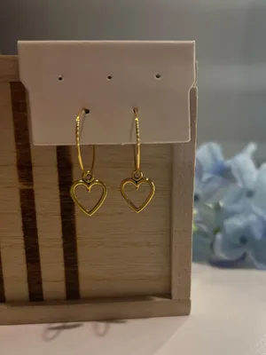 Gold Heart Hoop Earring thumbnail 1