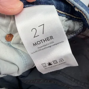 MOTHER The Weekender Fray Jeans Dancing On Coals Blue Flare Raw Hem‎ 27 thumbnail 5