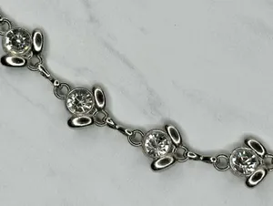 Y2K Rhinestone Flower Silver Chain Belt Extra Small/Small (XS/S) ✨ thumbnail 5