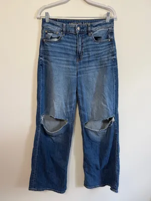 American Eagle Super High-Rise Baggy Wide Leg Jeans Size 4 Short Oversized thumbnail 2