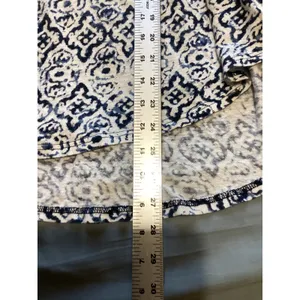 Athleta 100% Linen Tribal Print Racerback Tank Top Women Large Blue White thumbnail 7