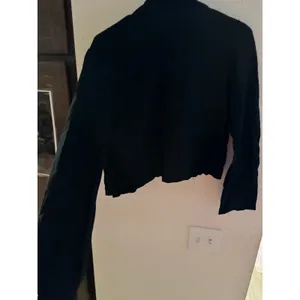 Xi Womens‎ Black Cropped Blazer Jacket Two Button Made in USA J1179 L thumbnail 7