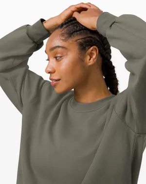Lululemon Perfectly Oversized Crew Grey Sage 8 thumbnail 7