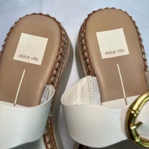 Dolce Vita size 7 women’s cream sandals w/gold buckles. New thumbnail 3